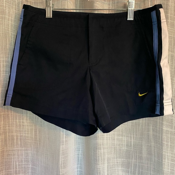 Nike Black Shorts with Blue and White Accents - Picture 1 of 2